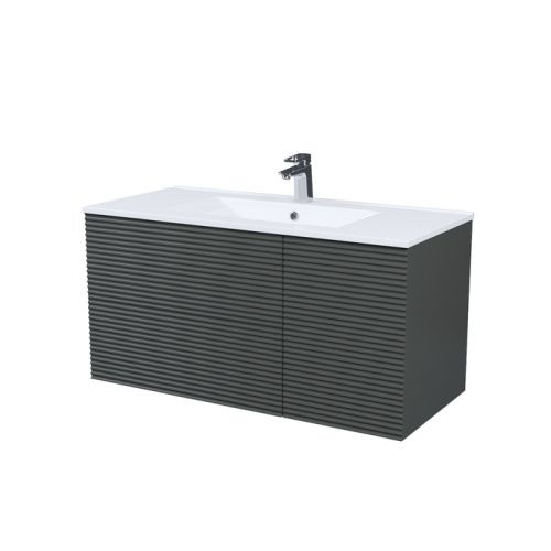 Тумба с раковиной IDDIS Bild BIL10G0i95K 100х45х50 подвесная цвет темно-серый