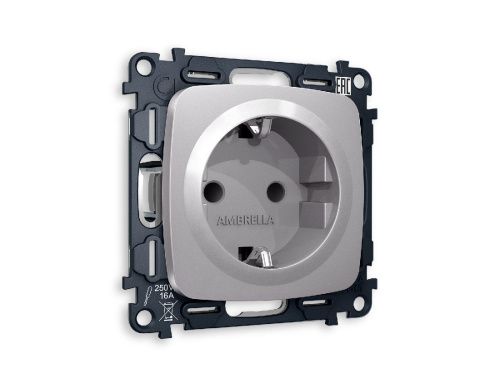 Комплект механизма розетки с/з cо шторками Ambrella Volt Omega (Омега) MO507010