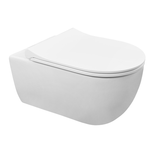 Чаша унитаза подвесная Azario 87565 цвет белый без сиденья безободковая каскадный смыв