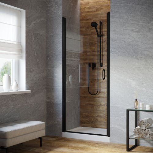 Душевая дверь Vegas-Glass EP LUX EP LUX 60 02М crystalvision L 60х200 стекло прозрачное профиль черный