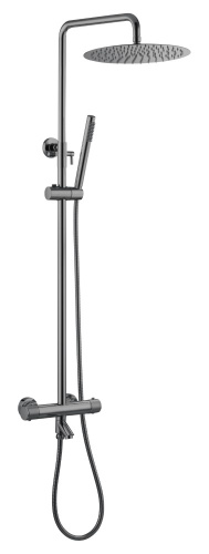 Душевая стойка Boheme Uno 468-T-SGM настенная цвет графит глянцевый с термостатом