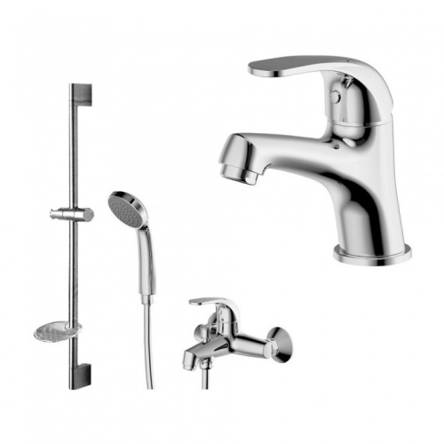 Комплект смесителей  Bravat Fit F00315C настенный хром