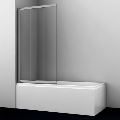 Душевая шторка на ванну WasserKRAFT Tauber 64S 64S02-100 100х140 стекло прозрачное профиль никель