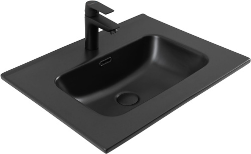 Раковина-столешница Aquanet Flat 00329253 полувстраиваемая цвет черный