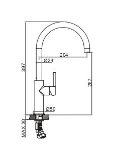 Смеситель для кухни AQG SORT 05SOR500CR на столешницу хром - фото 2