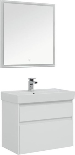 Комплект мебели: тумба с раковиной + зеркало Aquanet Nova Lite 00242903 75,7х46х145 напольный/подвесной
