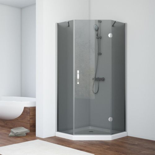 Душевой уголок Vegas-Glass AFA-Pen TUR+NOVO AFA-Pen TUR NOVO h1890 90 08 07 R 90х90 стекло тонированное профиль хром без поддона