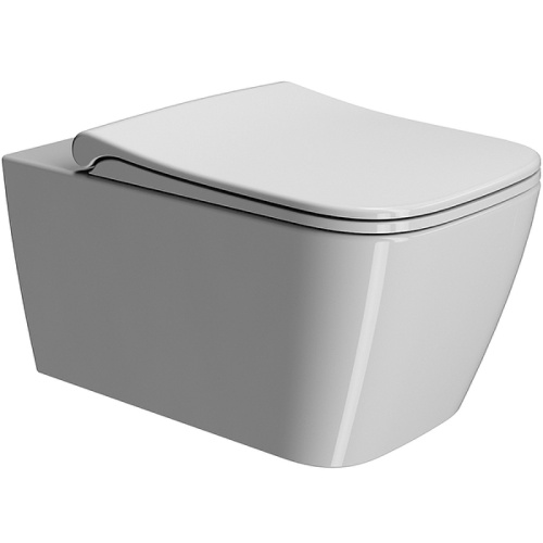 Чаша унитаза подвесная GSI Nubes 961511_УЦ/3 цвет белый без сиденья безободковая душевой смыв (укол и волна на фаянсе)