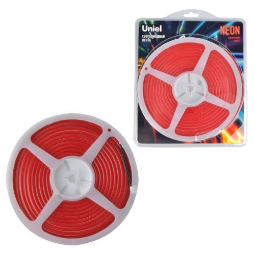 Светодиодная лента Uniel ULS-N01 ULS-N01-2835-120LED/m-6mm-IP67-DC12V-9W/m-5M-RED блистер