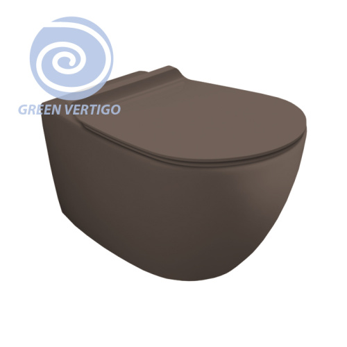 Чаша унитаза подвесная Simas Vignoni VI18VERT moka matt цвет коричневый матовый без сиденья безободковая смыв торнадо