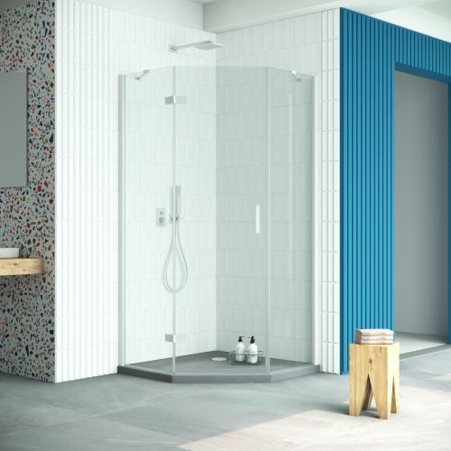 Душевой уголок Vegas-Glass AFA-Pen Retta AFA-Pen Retta 90 01 01 L 90х90 стекло прозрачное профиль белый без поддона