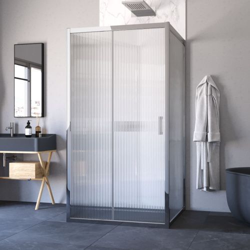 Душевой уголок Vegas-Glass ZP-U TUR+NOVO ZP-U TUR NOVO 100*100 08 Moru 100х100 стекло рифленое профиль хром без поддона