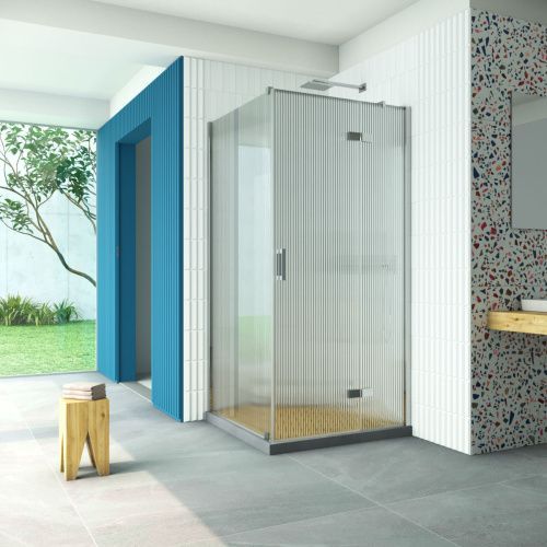 Душевой уголок Vegas-Glass AFP-Fis Retta AFP-Fis Retta 80 08 Moru R 80х80 стекло рифленое профиль хром без поддона