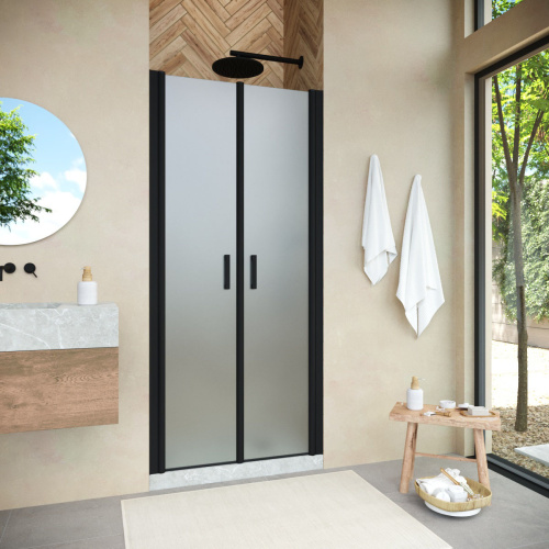 Душевая дверь Vegas-Glass E2P NOVO E2P NOVO 75 02М 10 75х189 стекло матовое профиль черный матовый