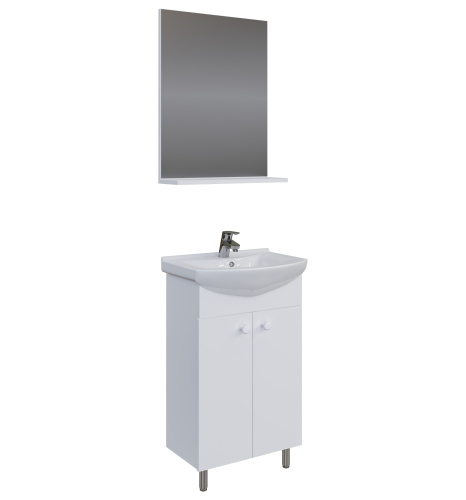 Тумба с раковиной и зеркалом Grossman Eco Line 106051-2 56х30,5х68 напольная