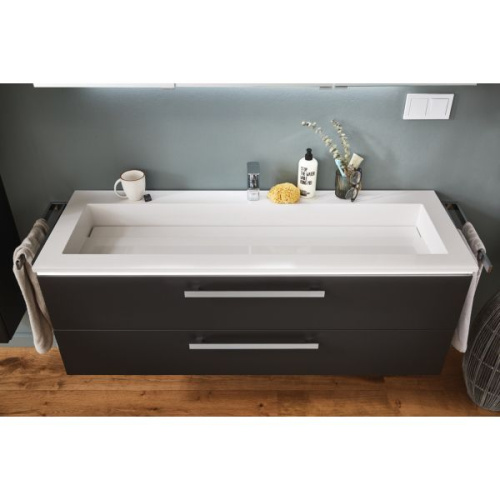 Раковина из минерального литья Puris Star Line WME914E61 140х50 накладная цвет белый 1 отверстие под смеситель