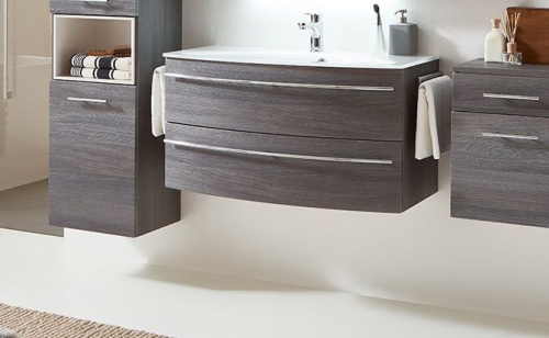 Тумба под раковину Marlin 3040city WKBAA12(449/490) 120х47х48 подвесная цвет каштан графитовый