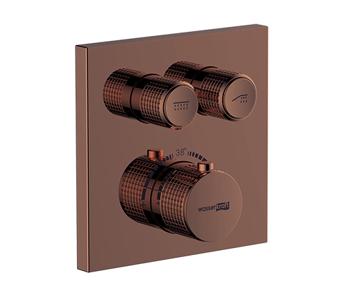 Смеситель для ванны и душа WasserKRAFT Asphe 7700 7748 Thermo встраиваемый золото розовое