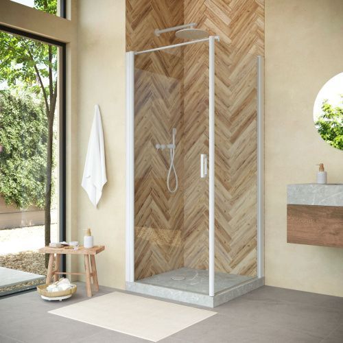 Душевой уголок Vegas-Glass EP-Fis NOVO EP-FIS NOVO 90 01 01 L 90х90 стекло прозрачное профиль белый без поддона