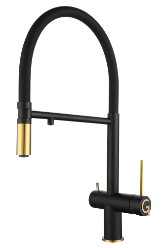 Смеситель для кухни Rivelato 1523517 antracite oro на мойку черный/золото