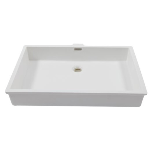 Раковина из искусственного камня MonteBianco Castello Uno 12113 55х37 встраиваемая цвет белый матовый без отверстий под смеситель