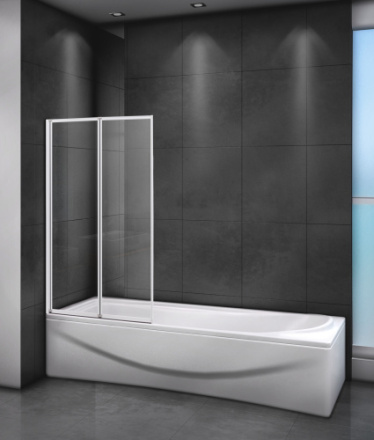 Душевая шторка на ванну Cezares RELAX RELAX-V-2-80/140-C-Bi 80х140 стекло прозрачное профиль белый