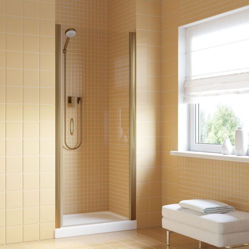 Душевая дверь Vegas-Glass EP LUX EP LUX 85 5 crystalvision R 85х200 стекло прозрачное профиль бронза