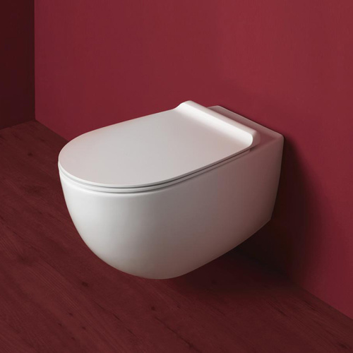 Чаша унитаза подвесная Simas Vignoni VI18bi matt цвет белый матовый без сиденья безободковая каскадный смыв