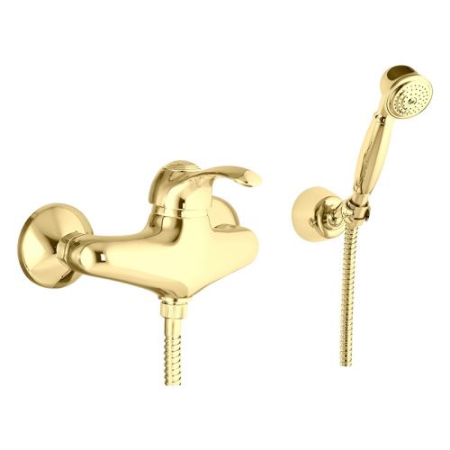 Смеситель для ванны и душа Webert Aurora AU870101010 настенный золото