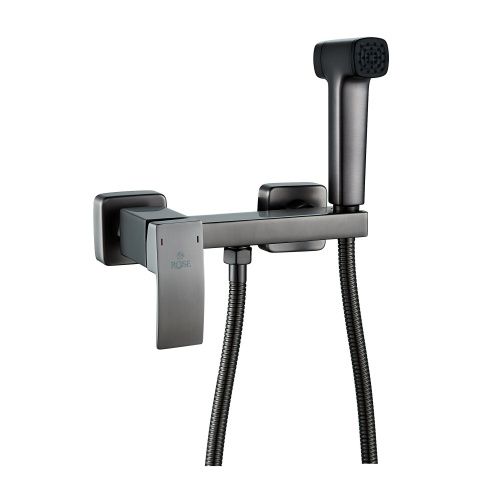 Гигиенический душ со смесителем Rose R1505T-1 оружейная сталь