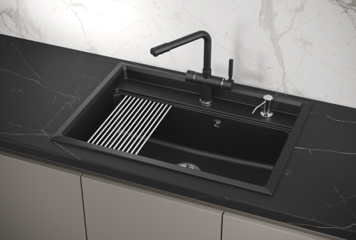 Кухонная мойка Granula Kitchen Space 7301, ШВАРЦ 73x51 цвет шварц