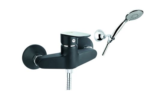 Смеситель для ванны и душа Fiore 81BX6510 настенный черный/хром
