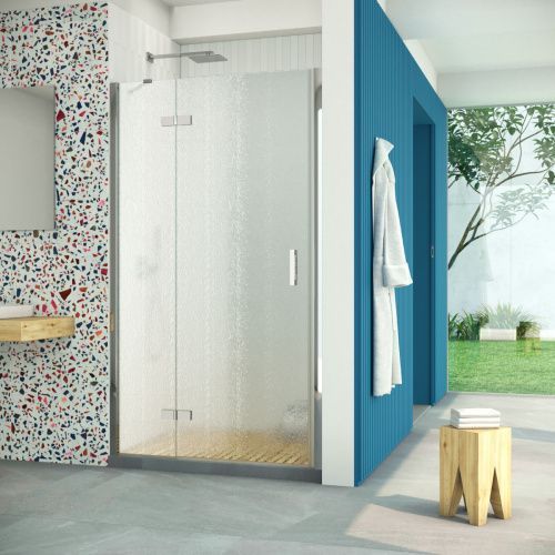 Душевая дверь Vegas-Glass AFP Retta AFP Retta 90 08 02 L 90х200 стекло рифленое профиль хром