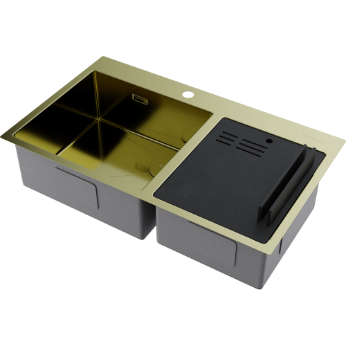 Кухонная мойка Omoikiri Akisame 86-2 Side 4997048 86x51 цвет светлое золото