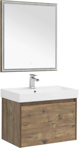 Комплект мебели: тумба с раковиной + зеркало Aquanet Nova Lite 00254217 75,7х46х136,5 напольный/подвесной