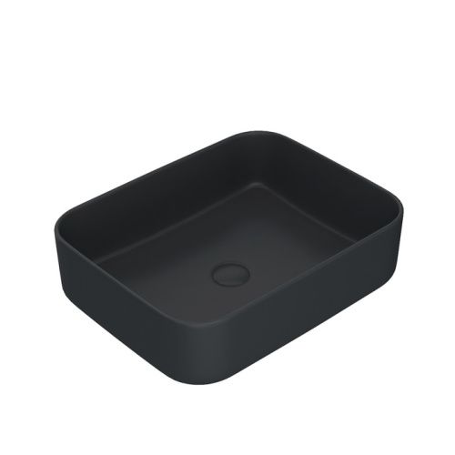 Раковина керамическая IDDIS Bridge BRIBM05i27 39х50 накладная цвет черный без отверстий под смеситель