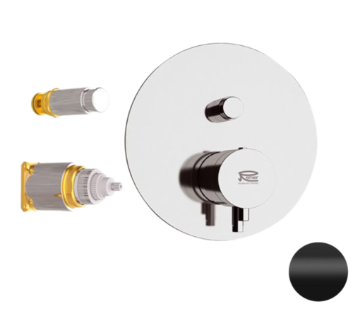 Смеситель для душа Remer Elegance NT09KBNO встраиваемый в стену черный с термостатом