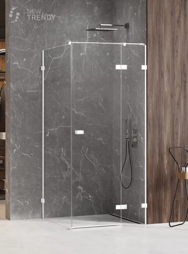 Душевой уголок New Trendy AVEXA White EXK-2739 90х90 стекло прозрачное профиль белый без поддона