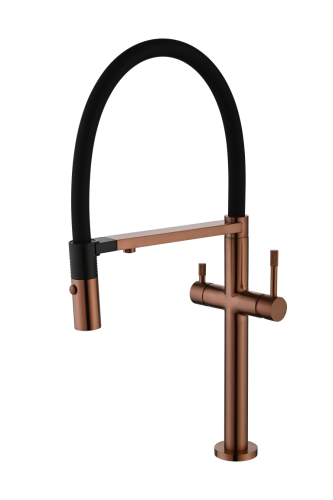 Смеситель для кухни Boheme Uno 115-BRB на мойку/столешницу бронза брашированная