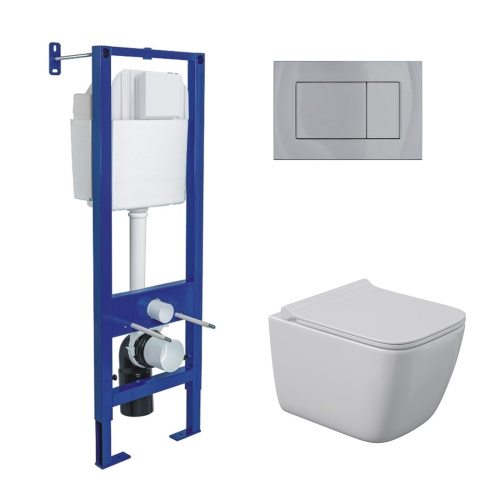 Комплект унитаз с инталляцией и клавишей смыва Berges АТОМ 043364