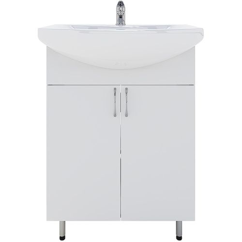 Тумба с раковиной Orange Лайт LA-60TUW+GR 60х40 напольная цвет белый