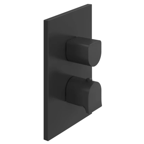 Смеситель для душа Gessi Rilievo 59136#299 встраиваемый в стену черный с термостатом (внешняя часть)