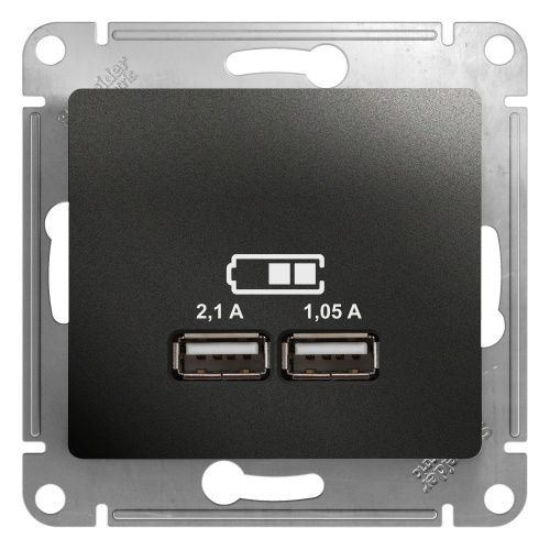 Розетка USB 5В/2,1А, 2х5В/1,05А Systeme Electric Glossa (Глосса) GSL000733