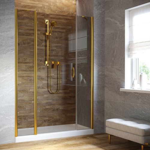 Душевая дверь Vegas-Glass EP-2F LUX EP-2F LUX 140 09 07 L 140х200 стекло тонированное профиль золото