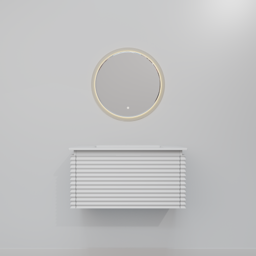 Тумба с раковиной+зеркало ArtDecco Jacqueline (Жаклин) AJC08W34S2M0 80x45x40 подвесная цвет белый