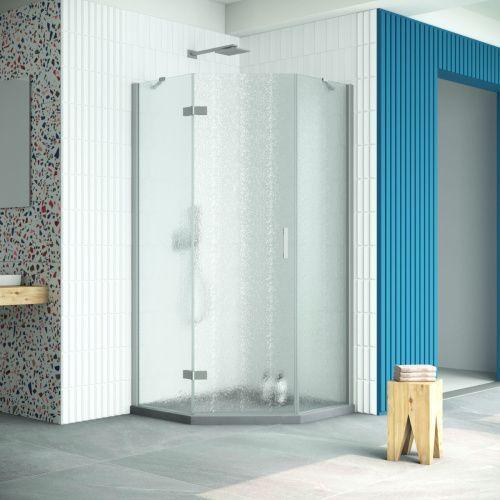 Душевой уголок Vegas-Glass AFA-Pen Retta AFA-Pen Retta 90 07 02 L 90х90 стекло рифленое профиль хром без поддона