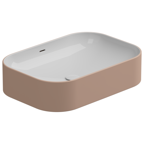 Раковина GSG Ceramic Design Easy 60см EALAVTP60BI000/032 накладная цвет белый/бежевый