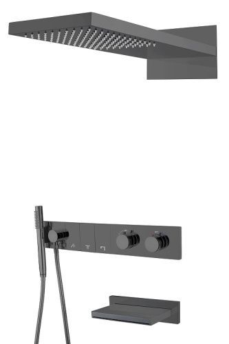Душевая система Boheme Zodiac 133-2-SGM встраиваемая цвет антрацит