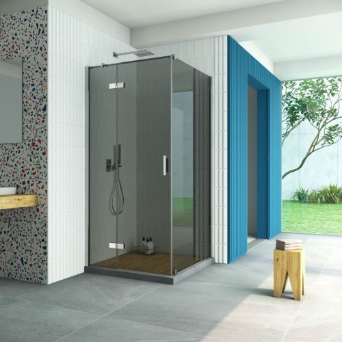 Душевой уголок Vegas-Glass AFP-Fis Retta AFP-Fis Retta 80 08 07 L 80х80 стекло тонированное профиль хром без поддона