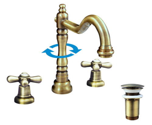 Смеситель RavSlezak MORAVA RETRO MK132.5SM на раковину бронза